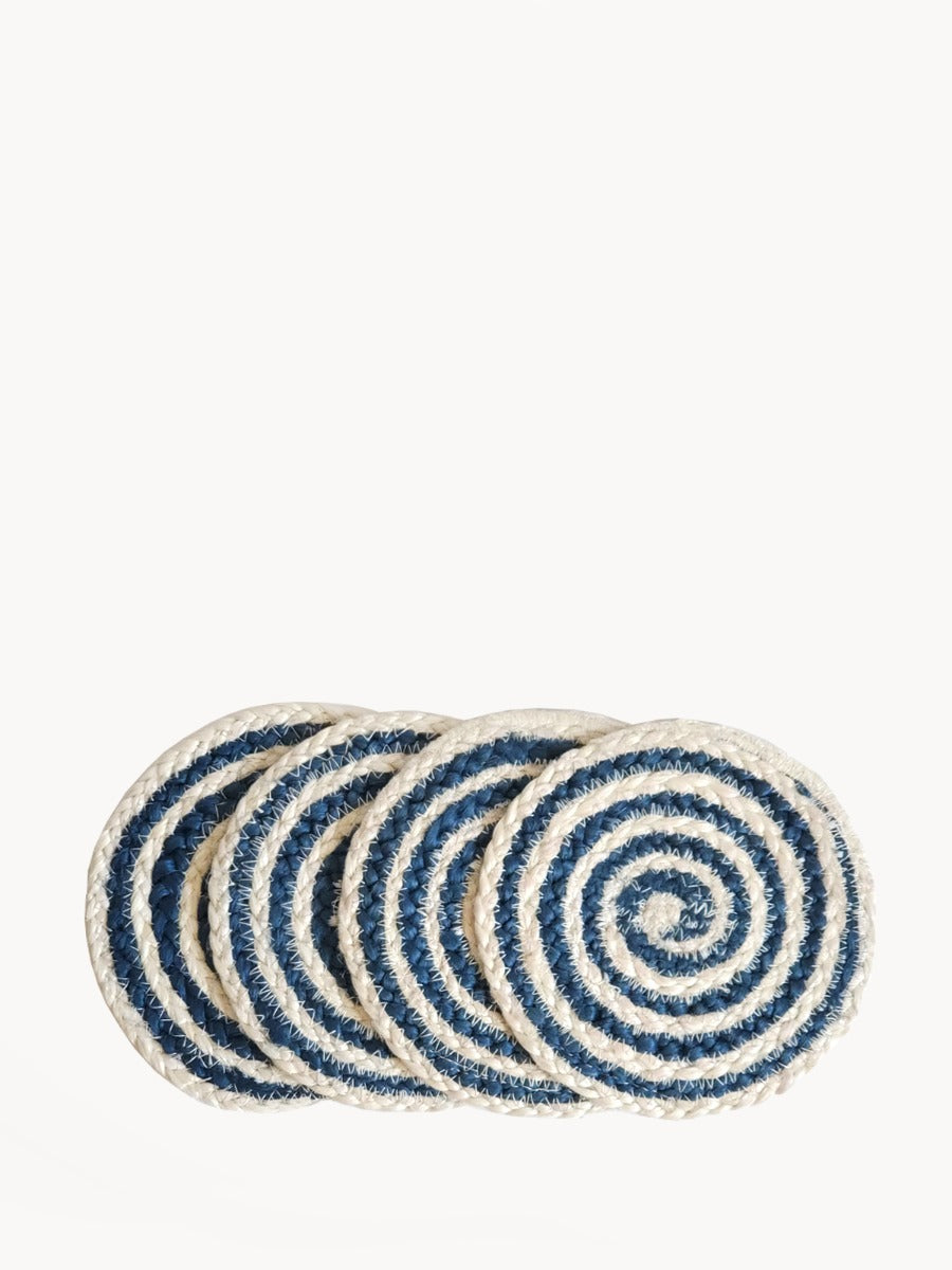 Kata Spiral Coaster Trivet - Blue (Set of 4) by KORISSA