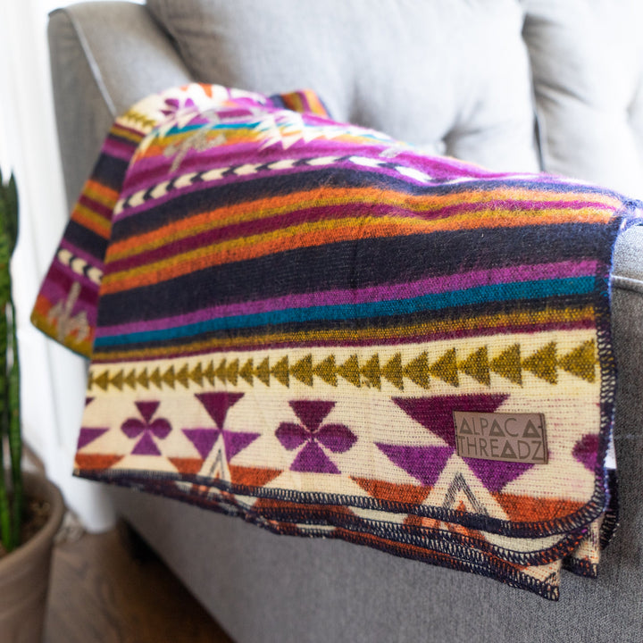 Andean Alpaca Wool Blanket - Amethyst by Alpaca Threadz