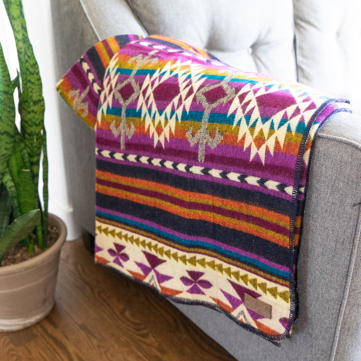 Andean Alpaca Wool Blanket - Amethyst by Alpaca Threadz