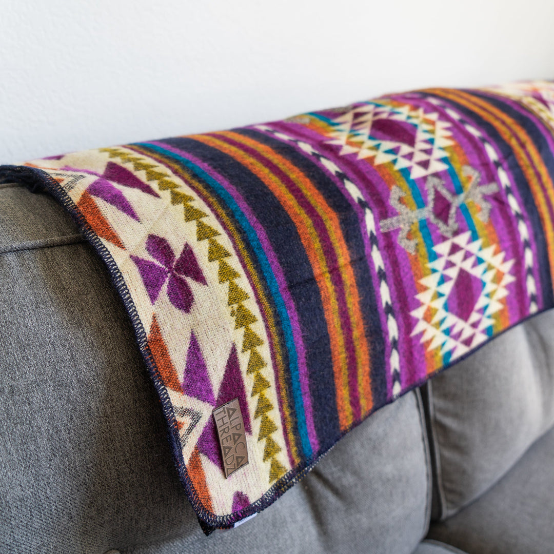 Andean Alpaca Wool Blanket - Amethyst by Alpaca Threadz