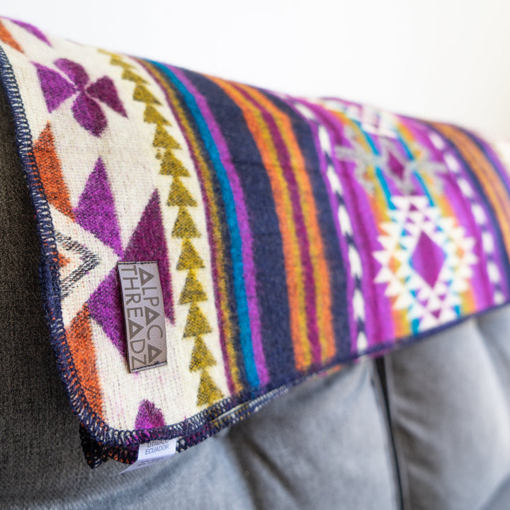 Andean Alpaca Wool Blanket - Amethyst by Alpaca Threadz