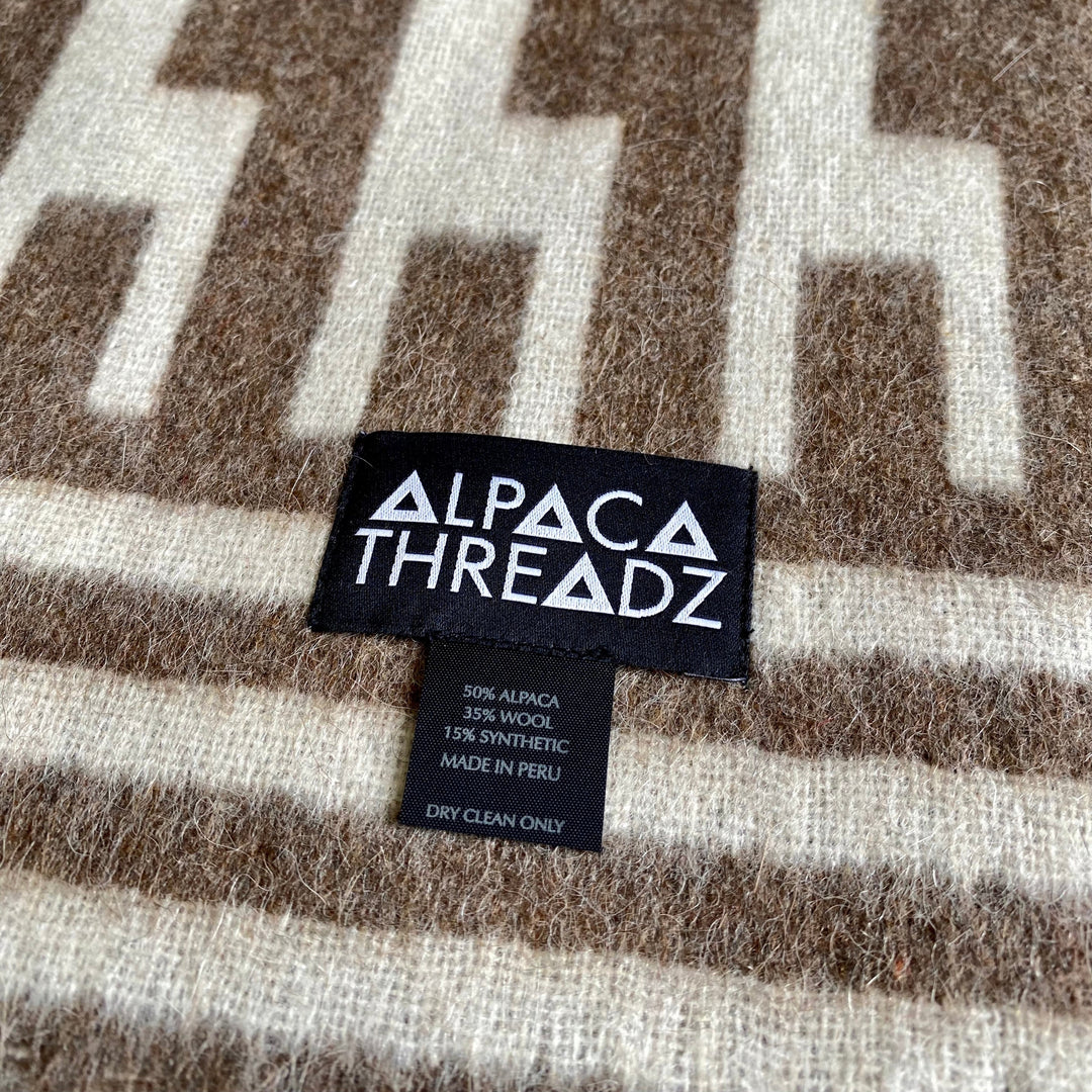 Alpaca Wool Throw Blanket - Alpaca Design by Alpaca Threadz