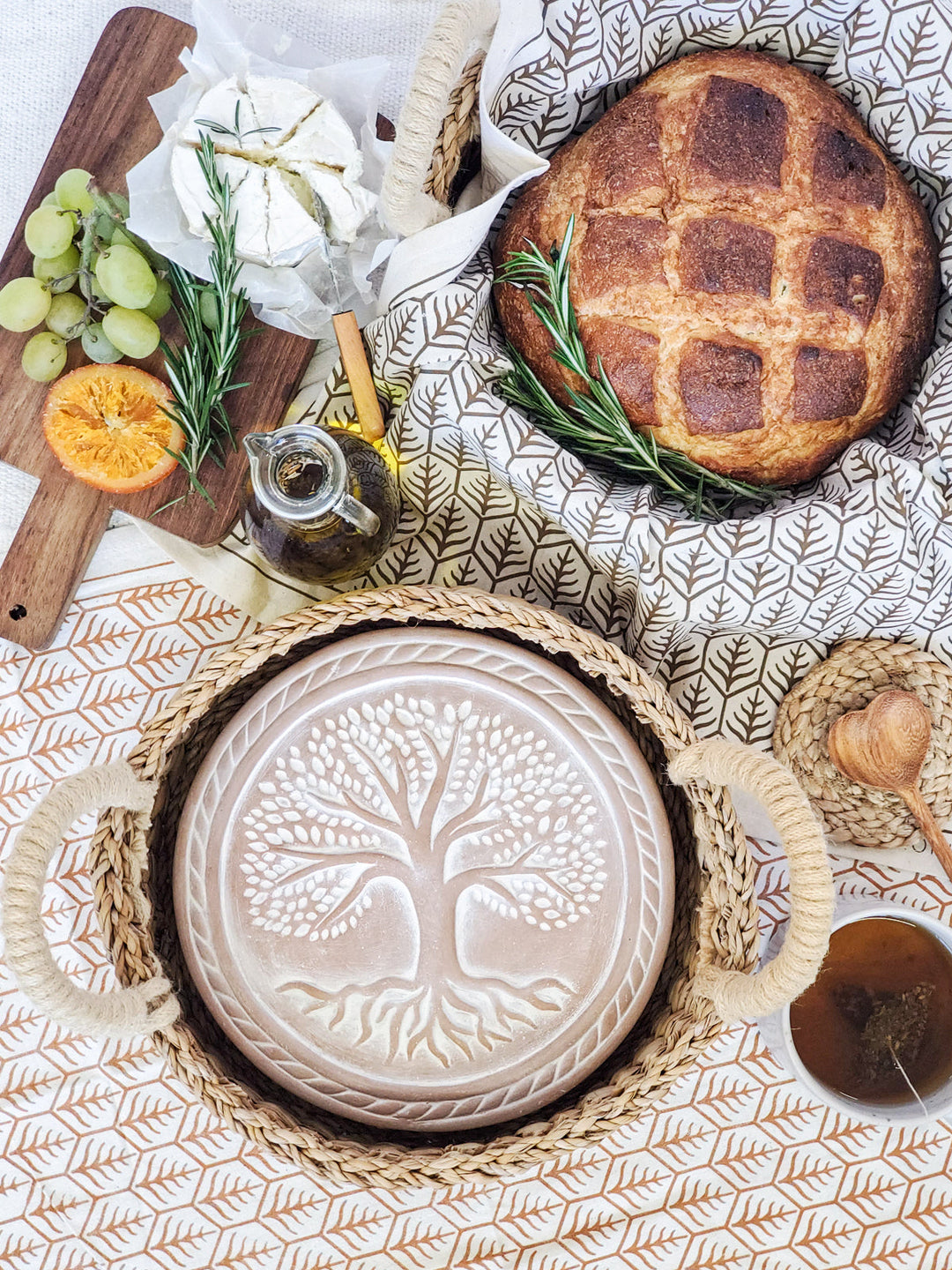 Bread Warmer & Basket - Tree of Life Round by KORISSA