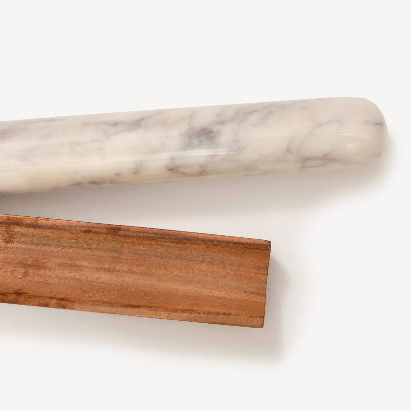 Marble Rolling Pin and Wood Base by Verve Culture