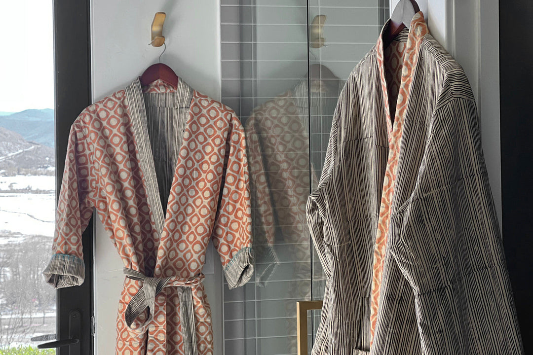 Block Print Reversible Robe by Verve Culture