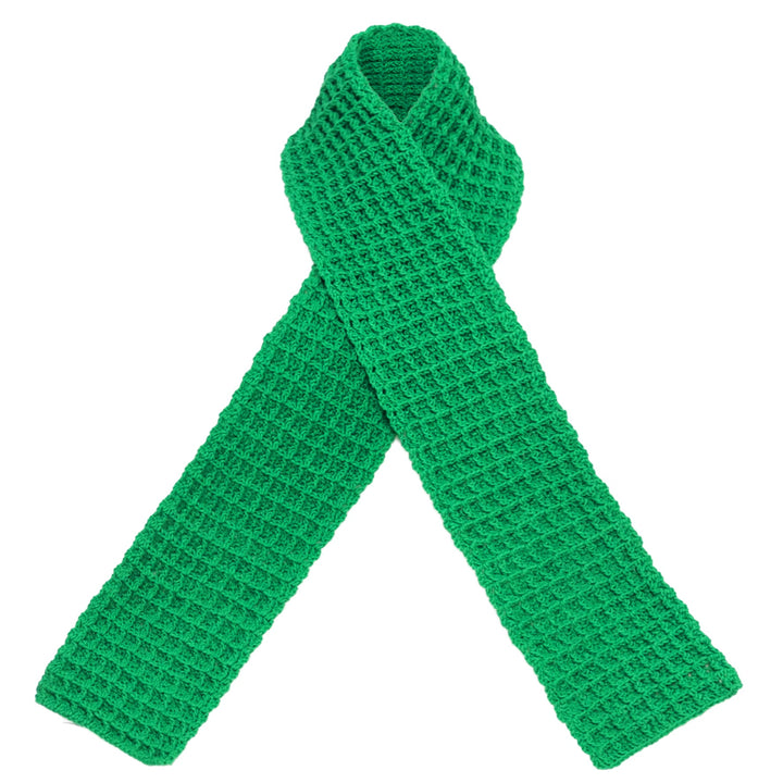 WAFFLE Crochet Scarf in Green by BrunnaCo