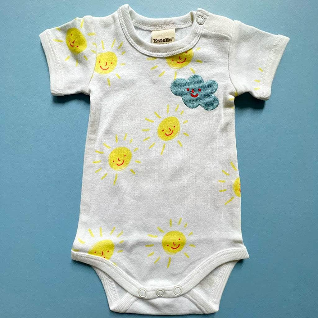 Organic Cotton Baby Bodysuit Sunshine Print by Estella