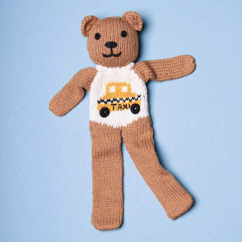 Organic Baby Toy - Bear Soother with Taxi 7.5" by Estella