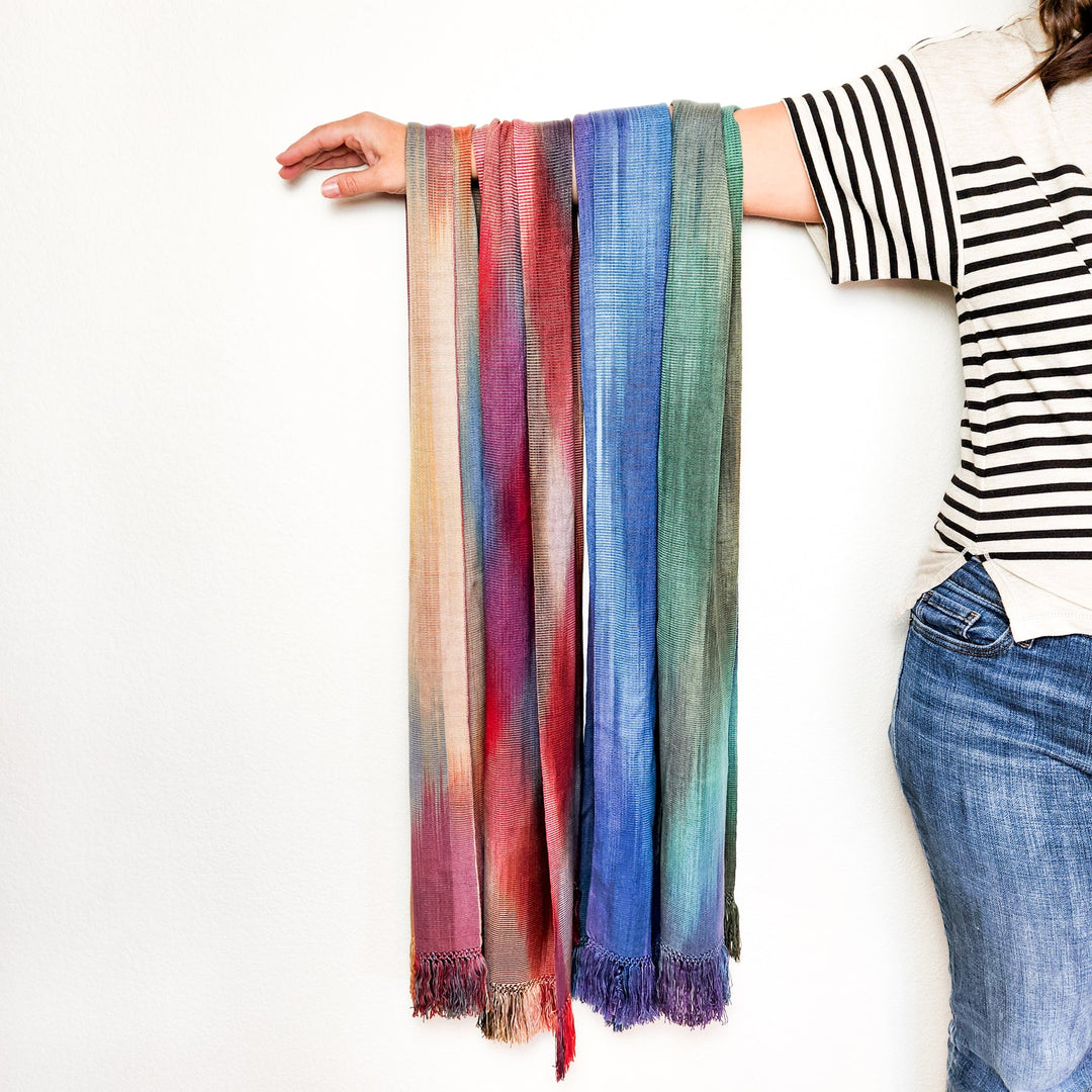 Handwoven Organic Bamboo Fringe Scarf by Upavim Crafts