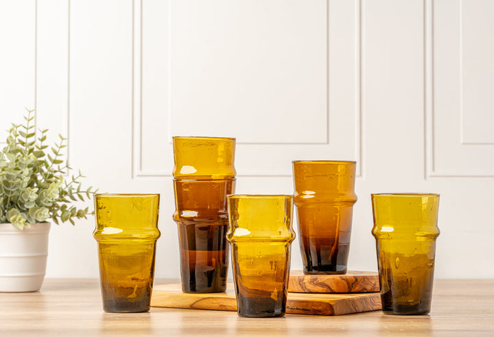 Moroccan Beldi Glassware - Set of 6 by Verve Culture