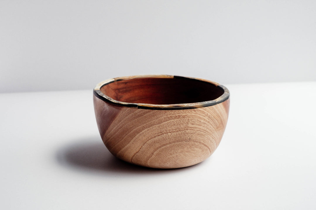 Wooden Bowl with Horn Rim by 2nd Story Goods